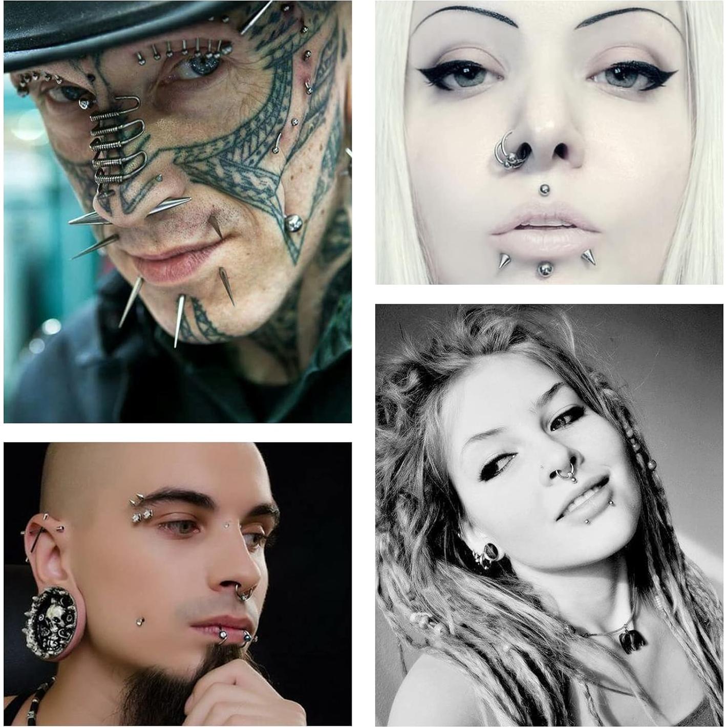 Kit de Agujas de Piercing YONGDA 50pcs 12G 14G 16G 18G 20G