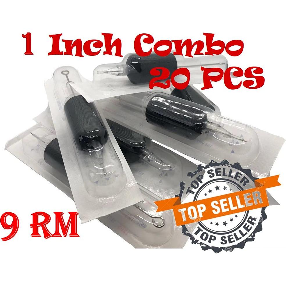 Tatmax 20PCS Agujas y Tubos de Tatuaje Desechables 25mm