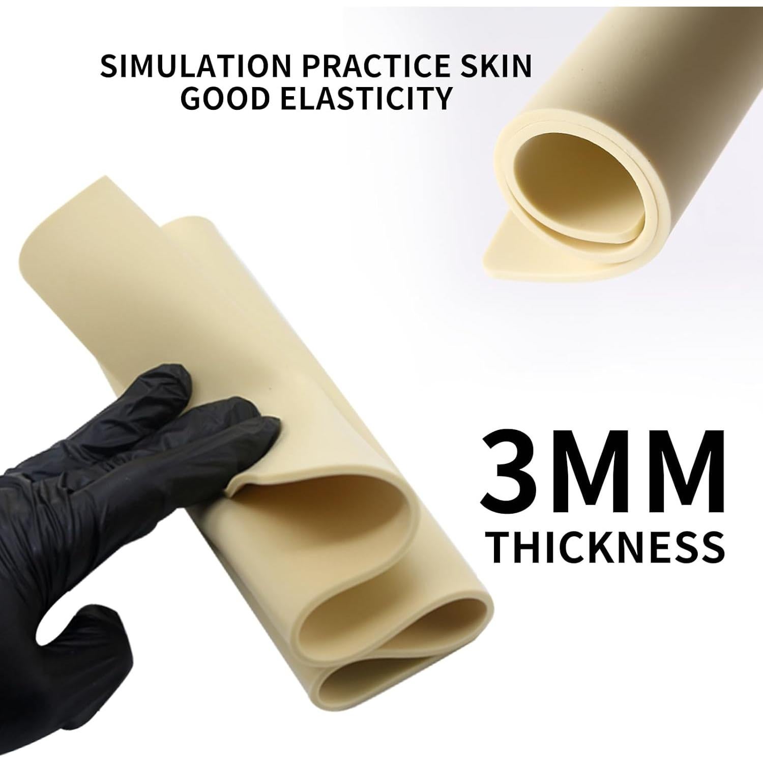 Piel de Práctica para Tatuaje 3 Pcs Silicona 30x20 cm