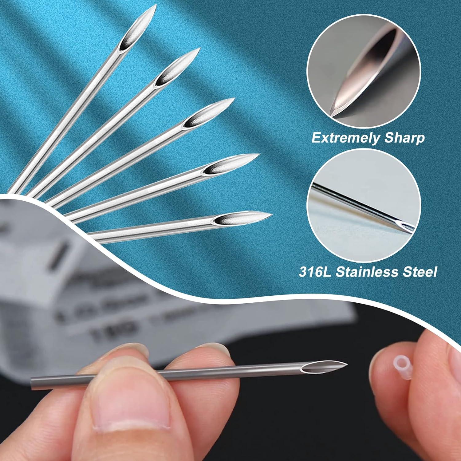 Kit de Agujas de Piercing 100 Pcs Yugui 12G 14G 16G 18G 20G