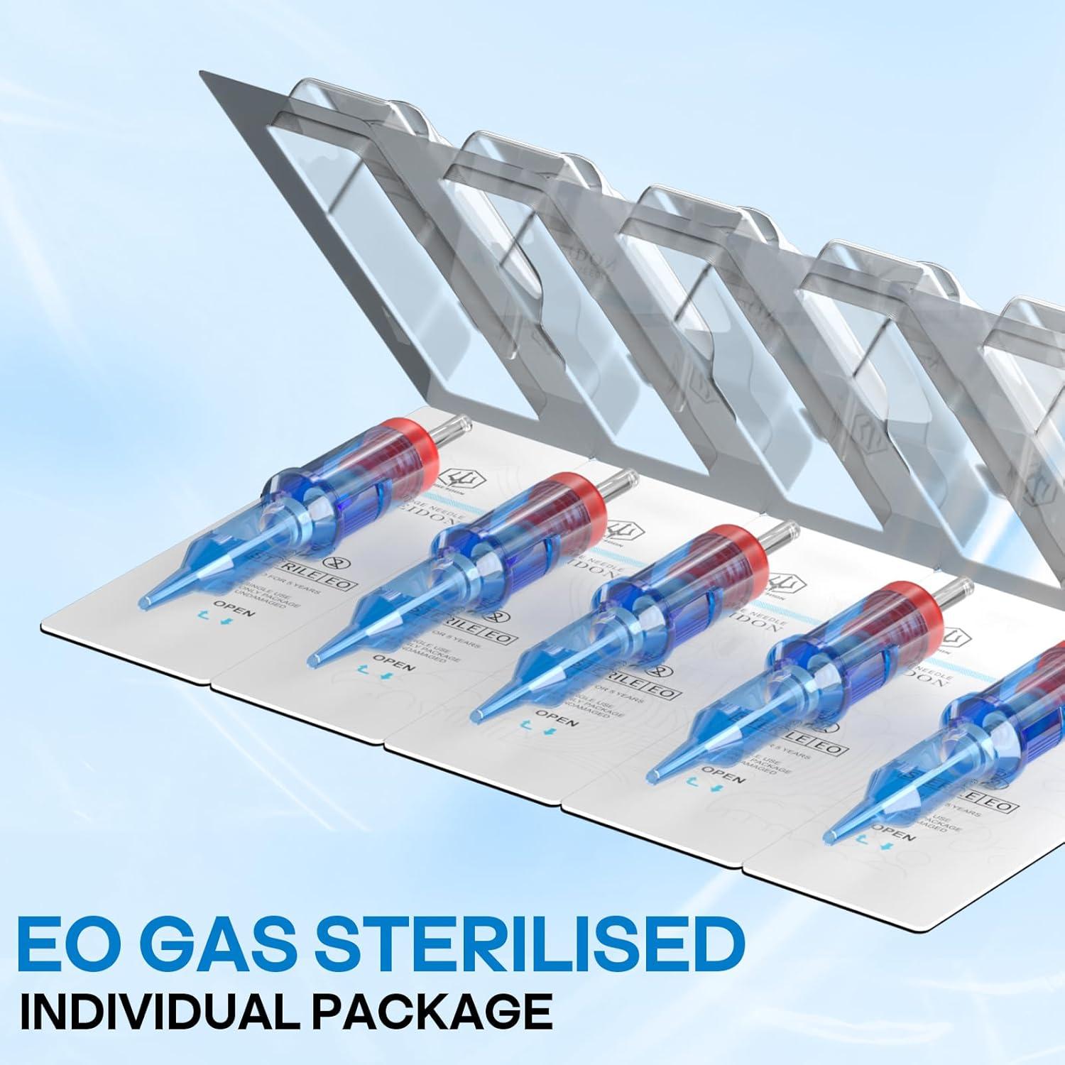 Agujas de Cartucho para Tatuaje POSEIDON V3 50PCS Estériles