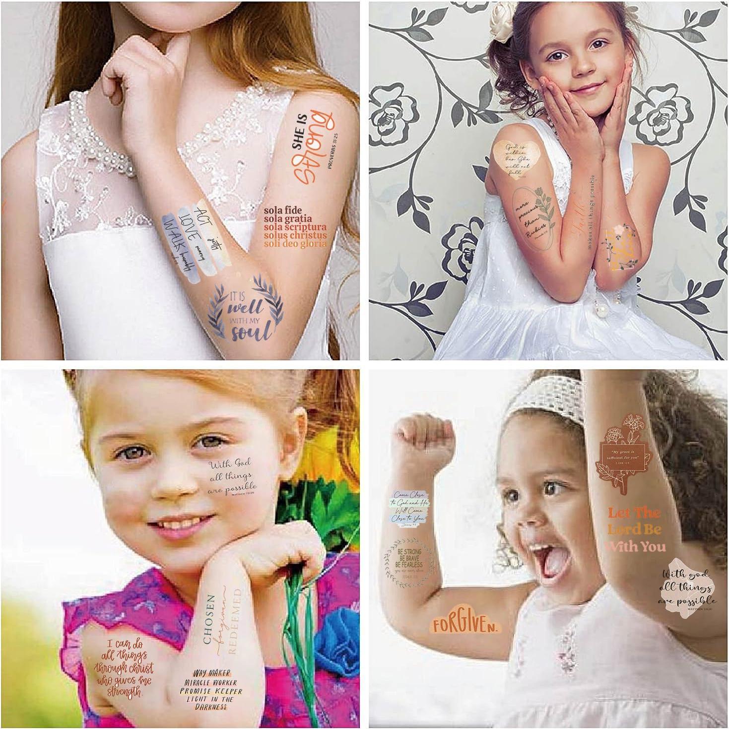 10 Hojas de Tatuajes Temporales Cristianos TOAYWANG