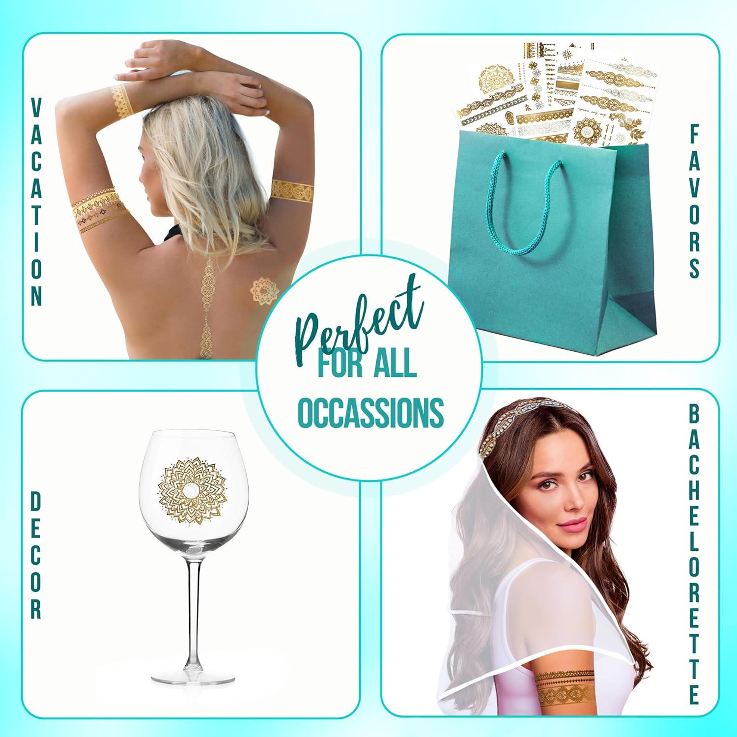 Tatuajes Temporales Metálicos Terra - 75+ Diseños Impermeables