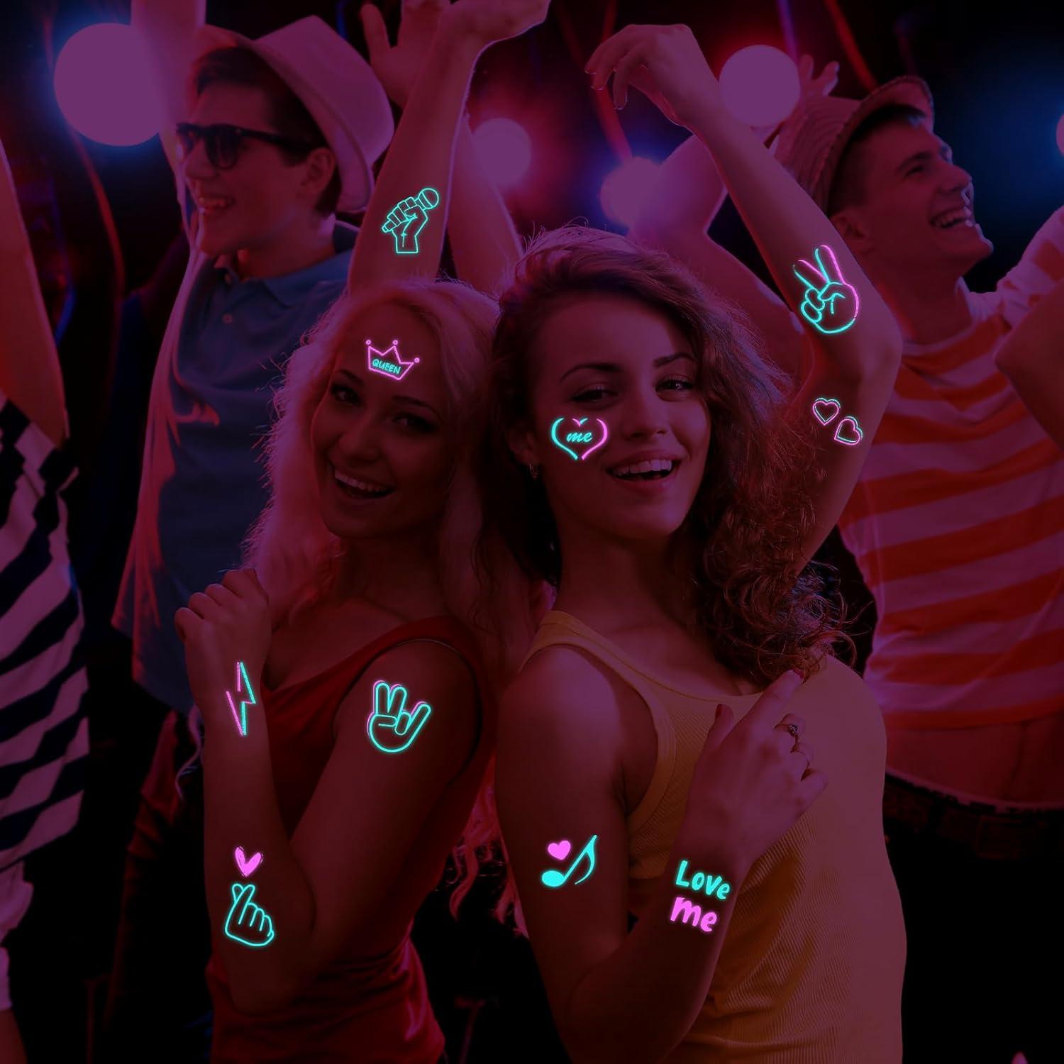 Tatuajes Temporales Brillantes Konsait - 10 Hojas Musicales