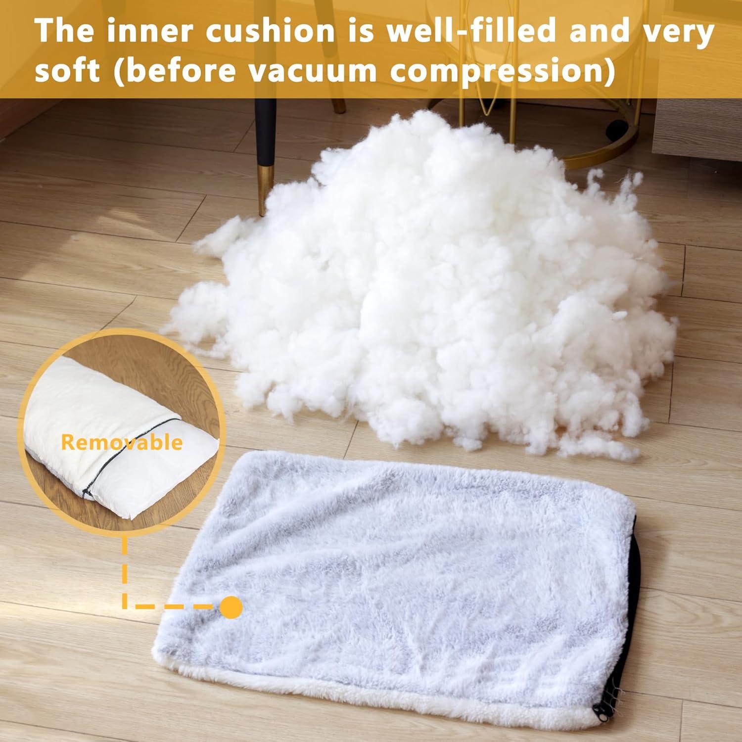 Cama para Gatos OMLIVLIES Cueva Gris con Almohada Lavable