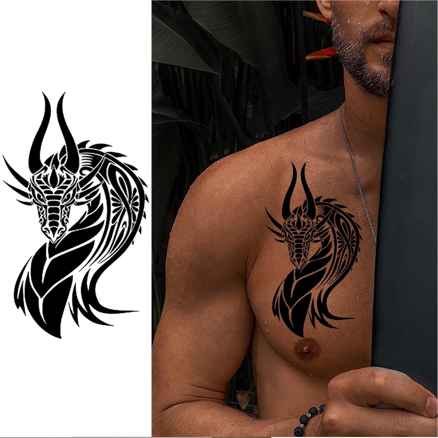 Tatuaje Temporal Dragón Briyhose - 8 Hojas Impermeables