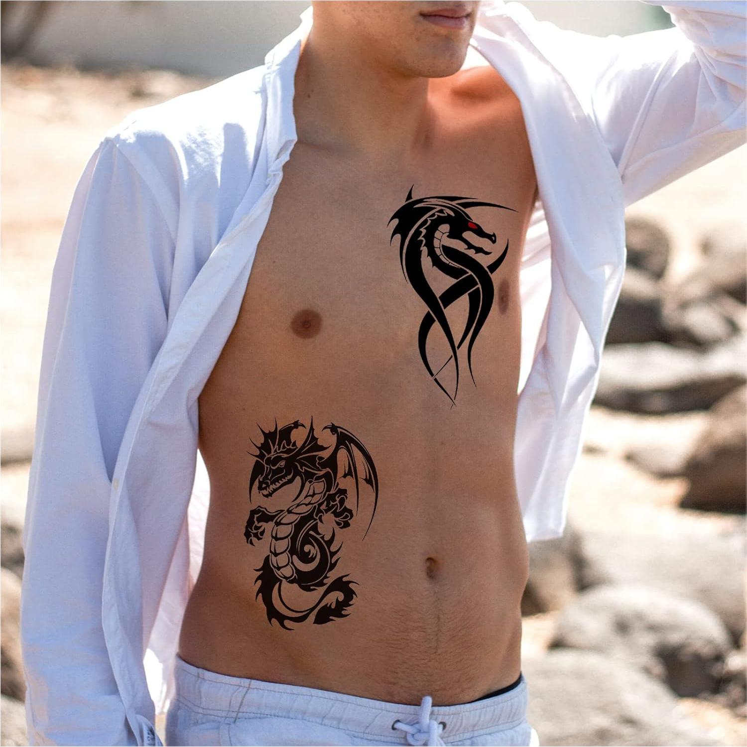 Tatuaje Temporal Dragón Briyhose - 8 Hojas Impermeables