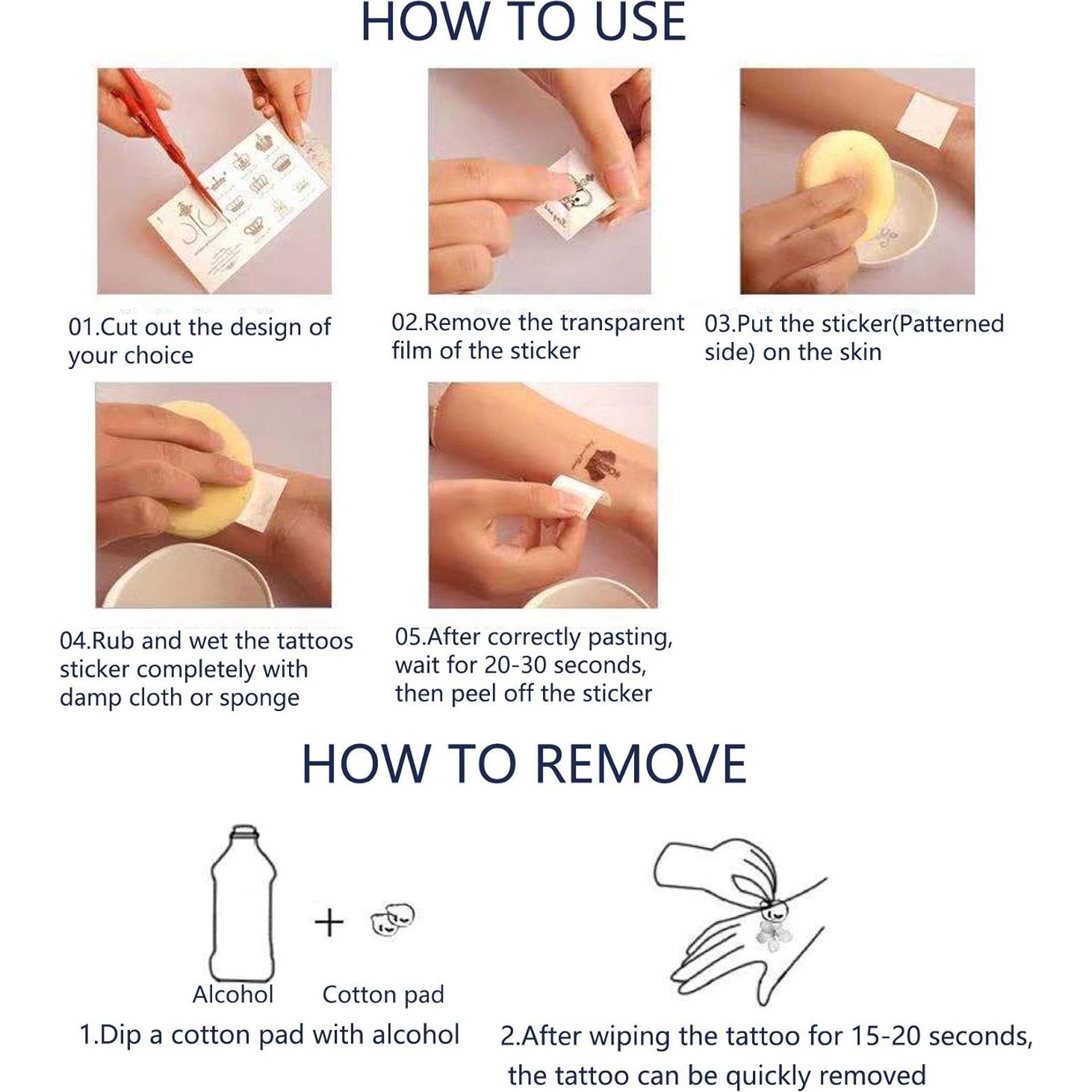 60 Hojas Tatuajes Temporales Impermeables Pinone - Flores y Mariposas