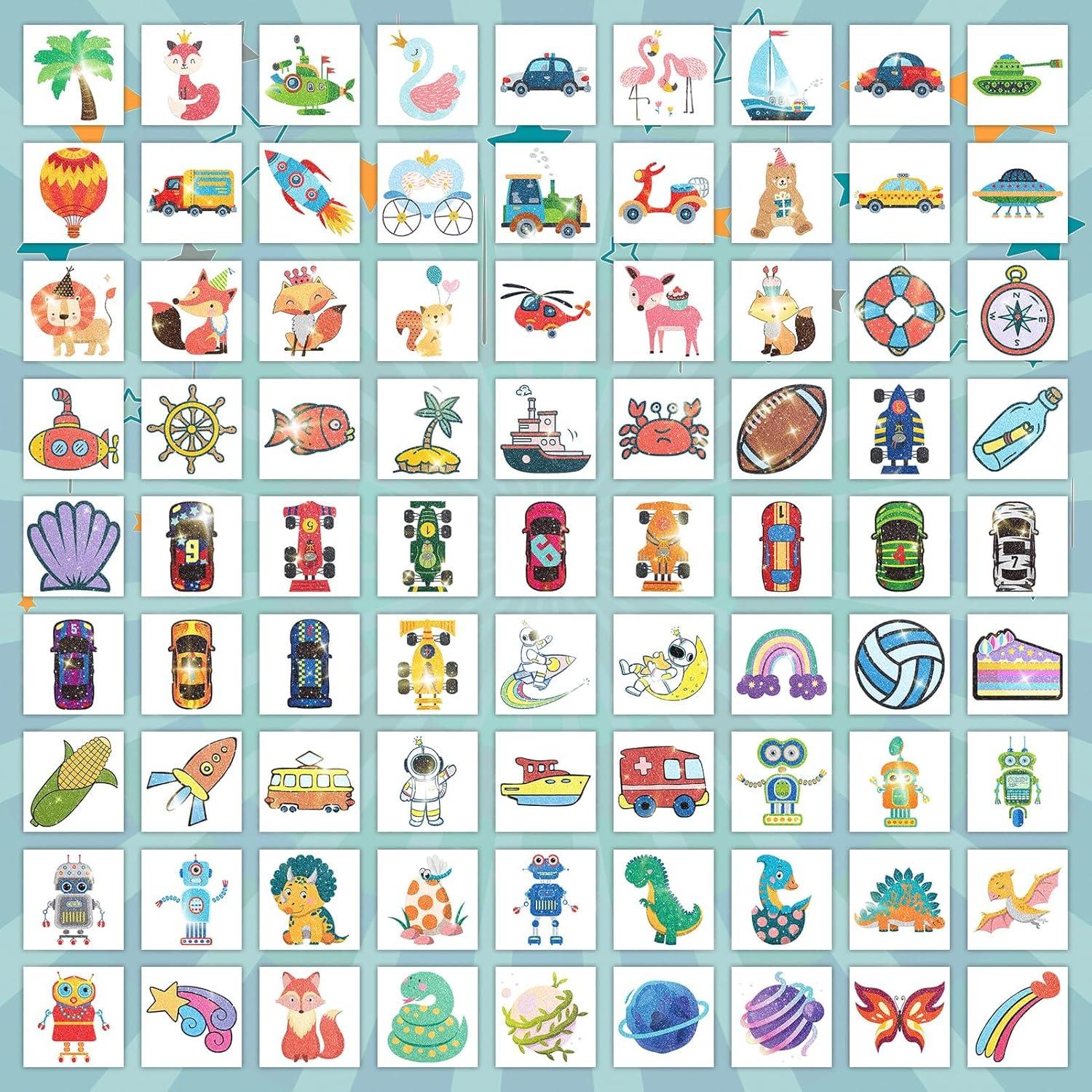 Tatuajes Temporales Brillantes EMOME 204 Hojas para Niños