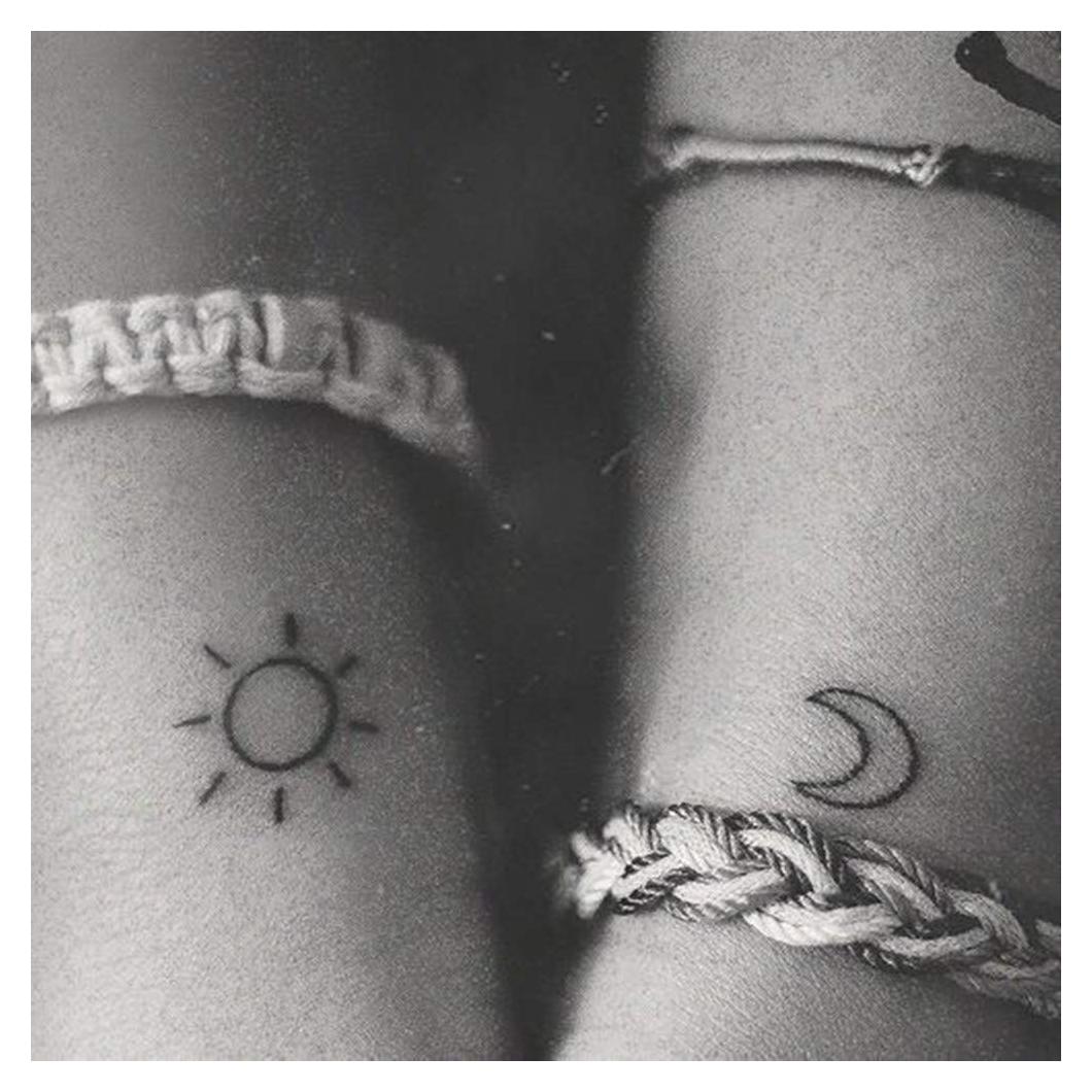 36 Tatuajes Temporales de Sol y Luna FATHER.SON 10.5x6cm