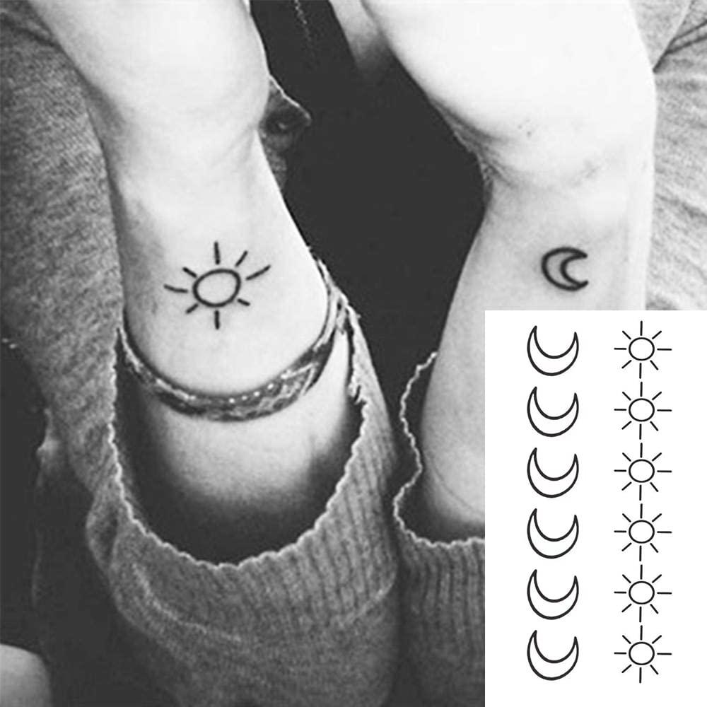 36 Tatuajes Temporales de Sol y Luna FATHER.SON 10.5x6cm