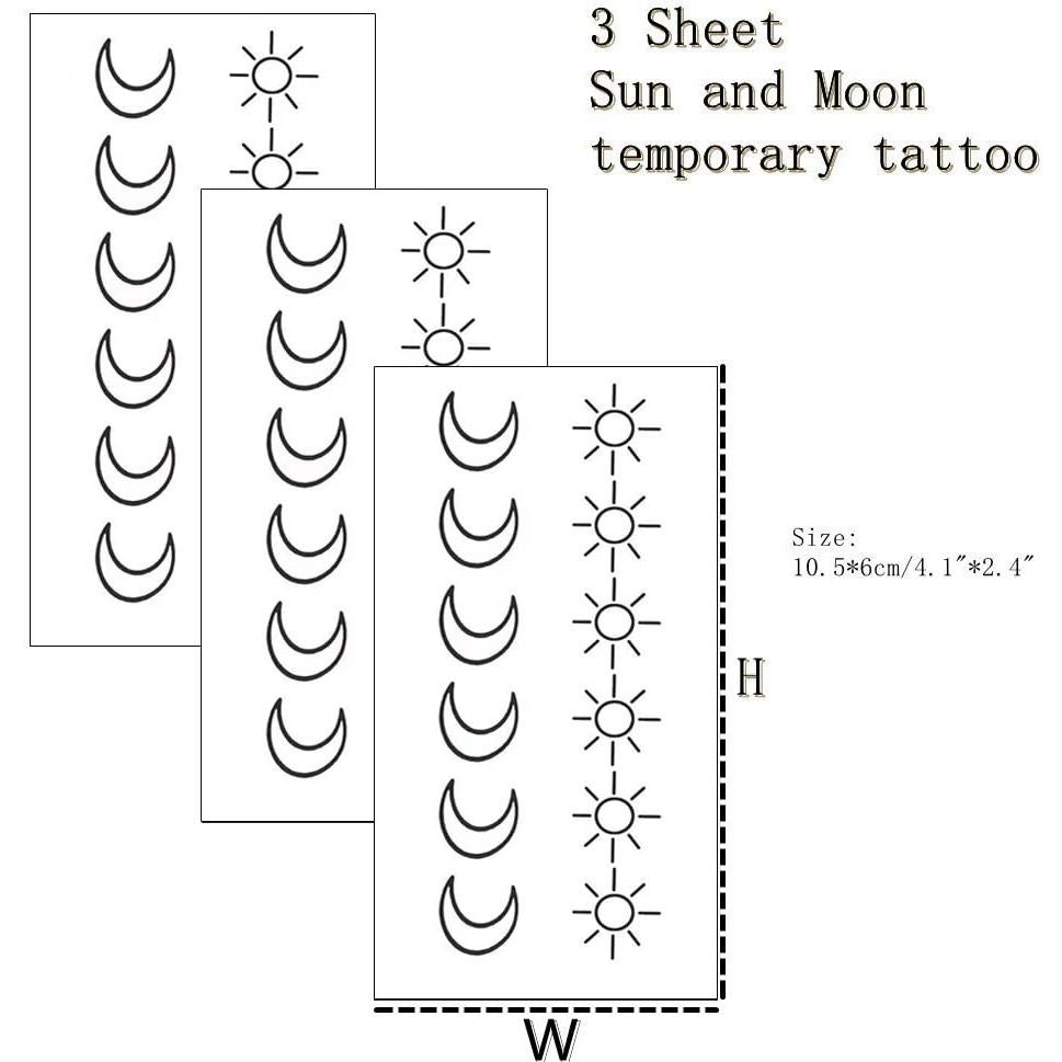 36 Tatuajes Temporales de Sol y Luna FATHER.SON 10.5x6cm