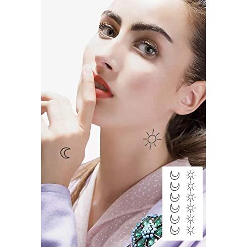 36 Tatuajes Temporales de Sol y Luna FATHER.SON 10.5x6cm