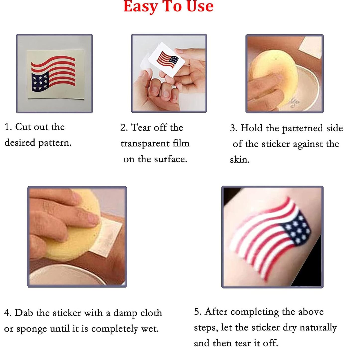 Tatuajes Temporales Patrióticos Felico 90pcs 4 de Julio