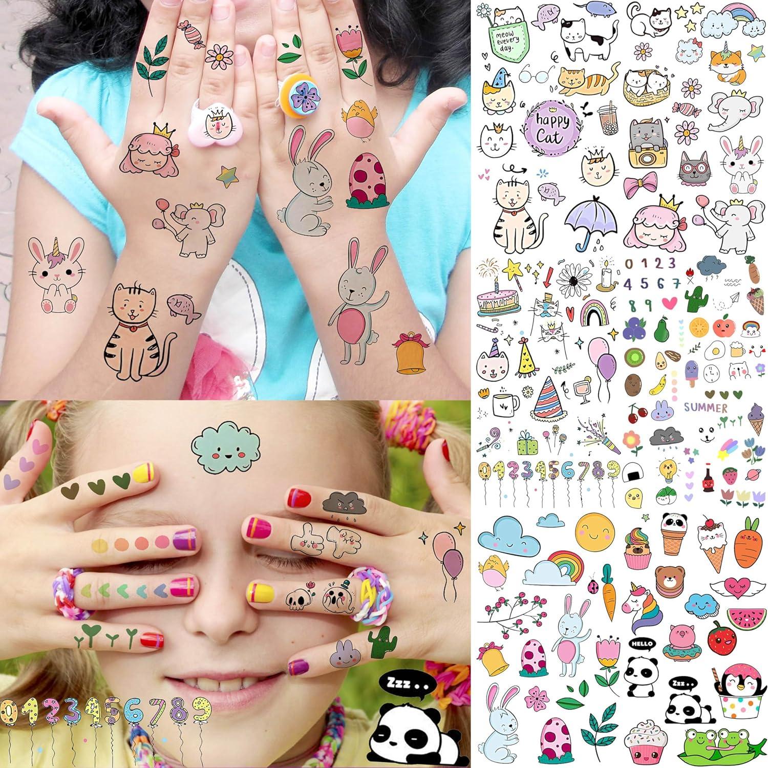 60 Hojas Tatuajes Temporales GOROMON para Niños Animales