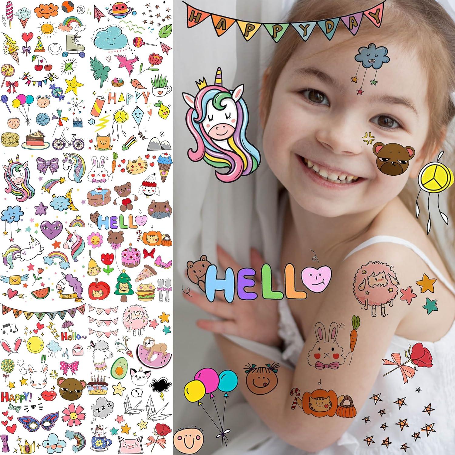 60 Hojas Tatuajes Temporales GOROMON para Niños Animales