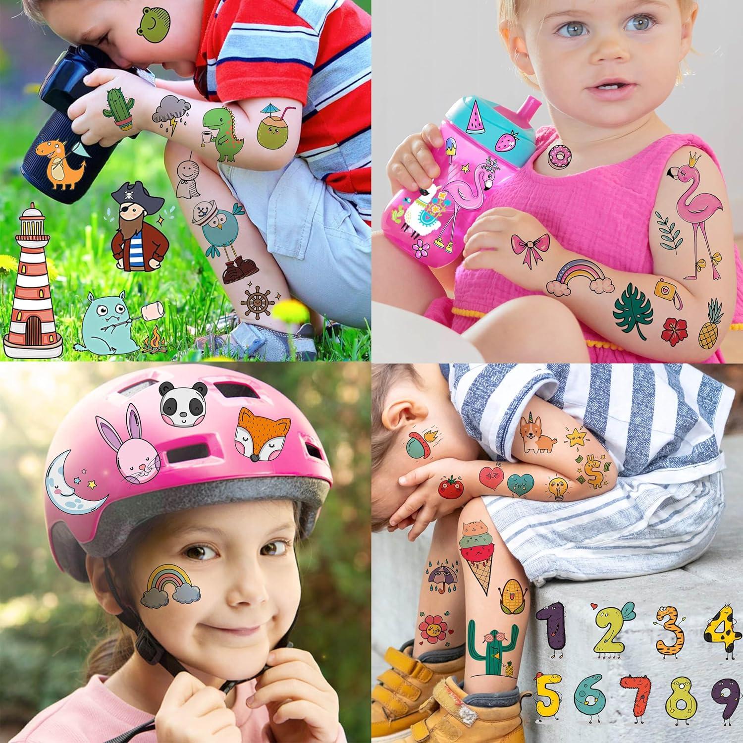 60 Hojas Tatuajes Temporales GOROMON para Niños Animales