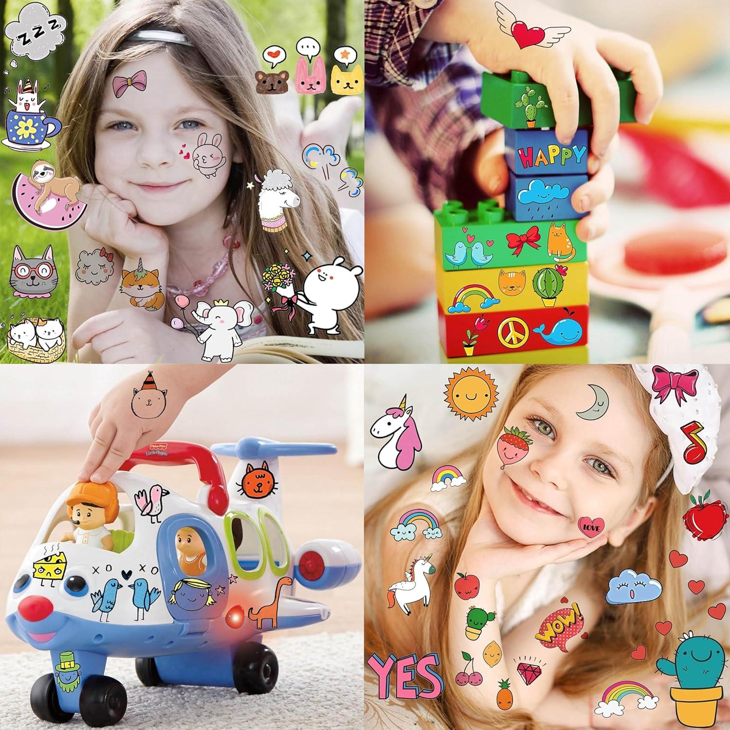 60 Hojas Tatuajes Temporales GOROMON para Niños Animales