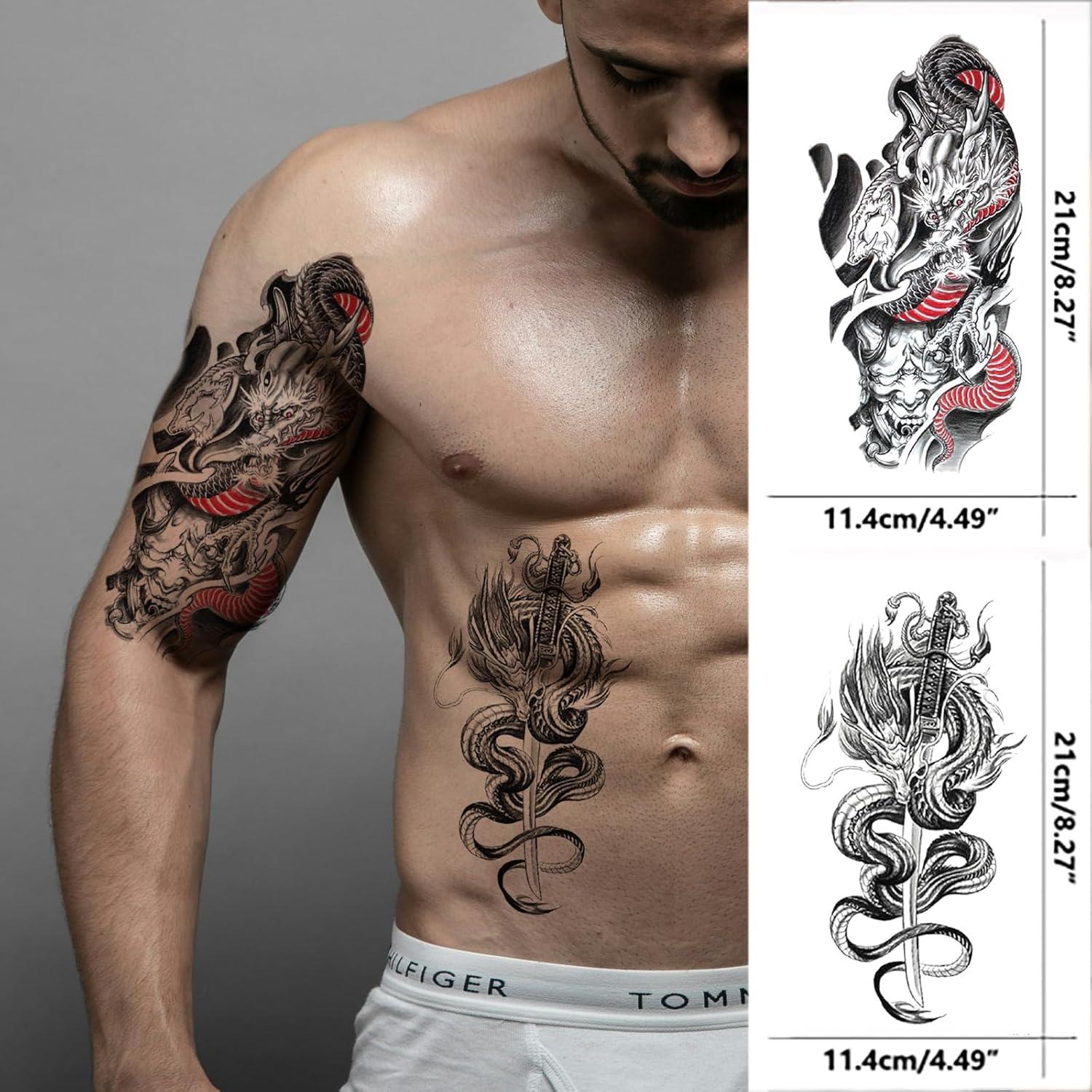 Tatuajes Temporales Dragón Briyhose 10 Hojas 21x11.4cm