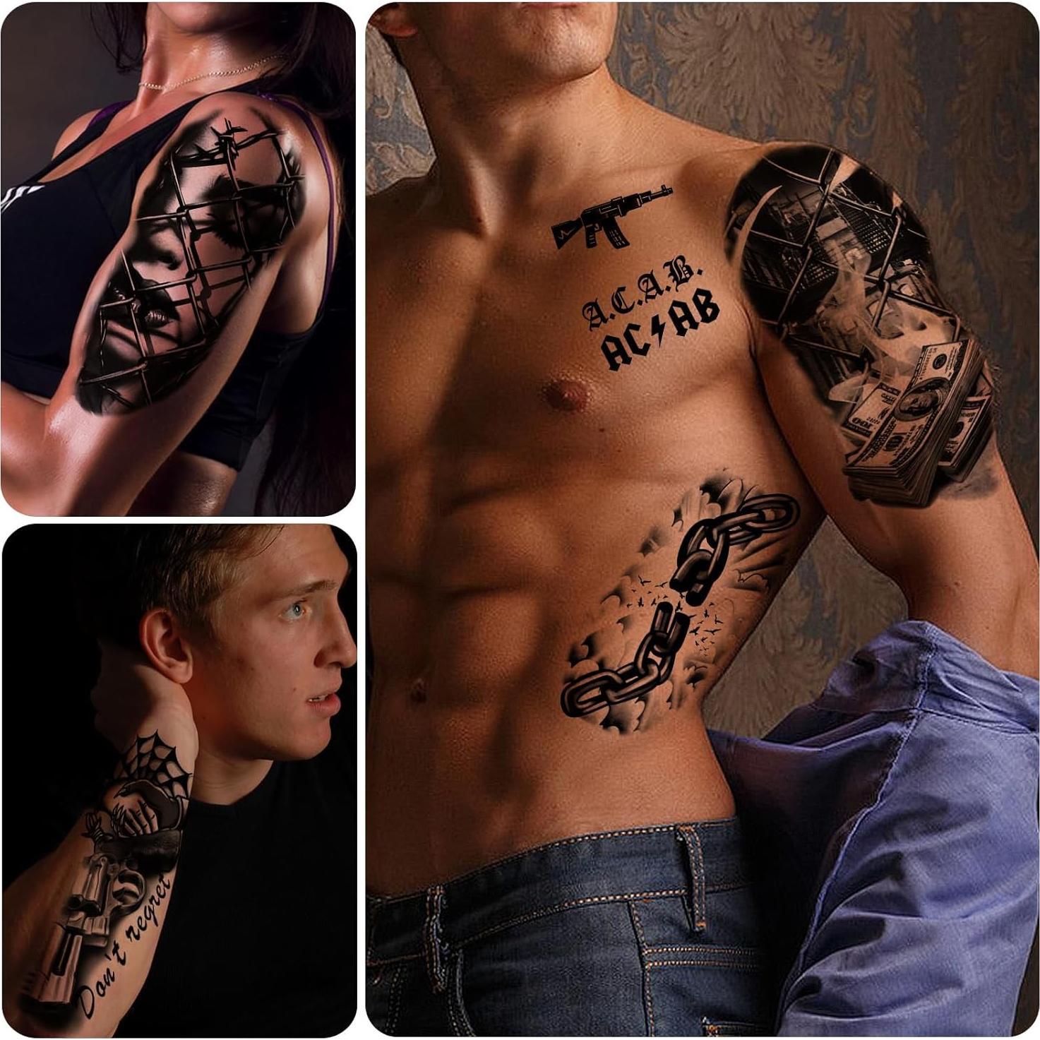 77 Hojas Tatuajes Temporales Weipbwor Calaveras y Más