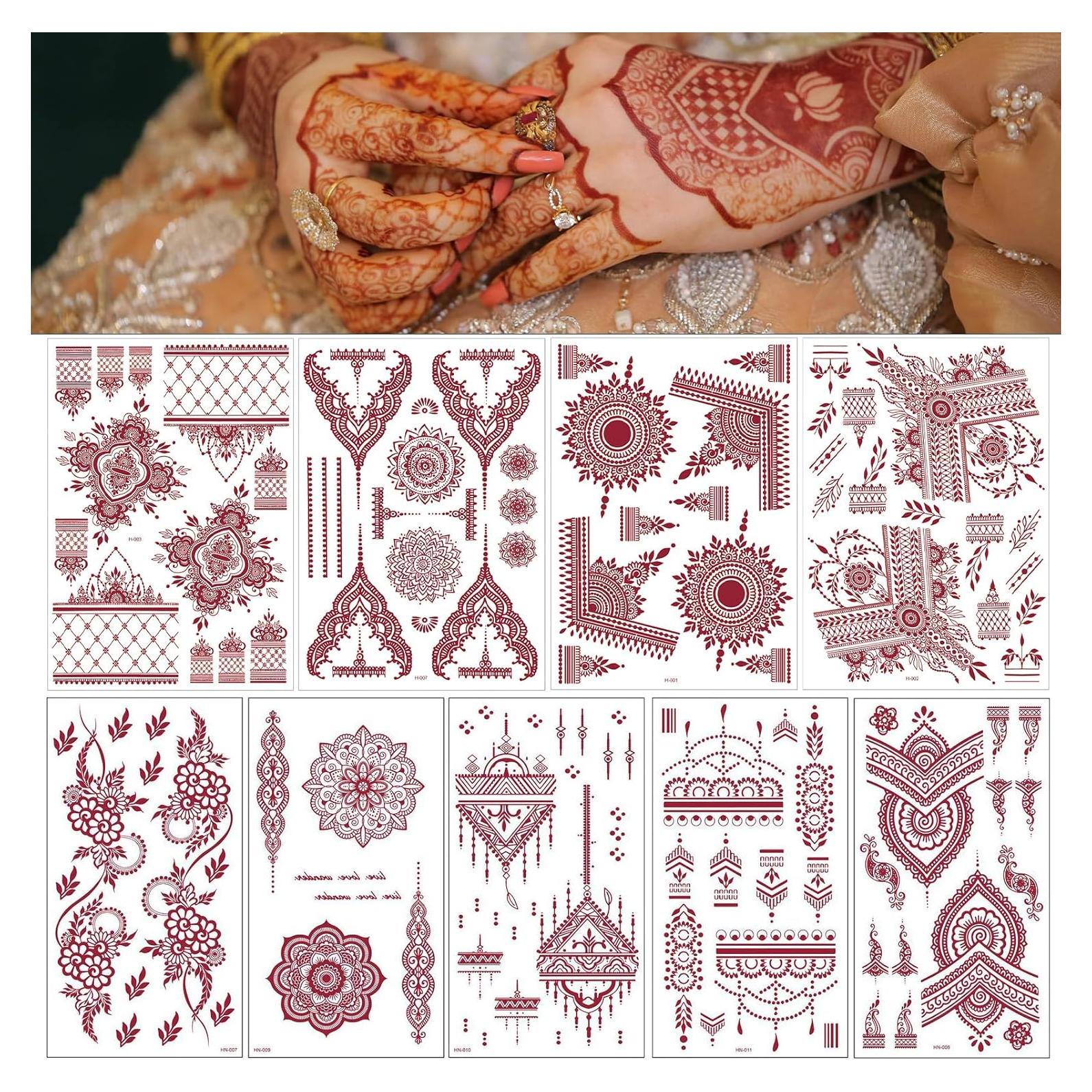 Calcomanías de Tatuajes Temporales ChurlChurl - 9 Hojas Impermeables