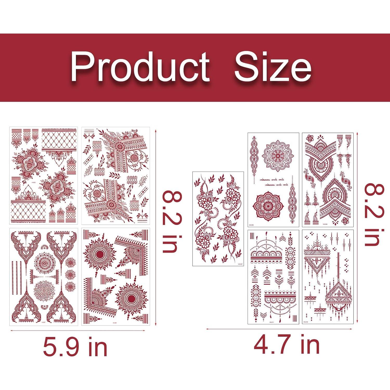 Calcomanías de Tatuajes Temporales ChurlChurl - 9 Hojas Impermeables