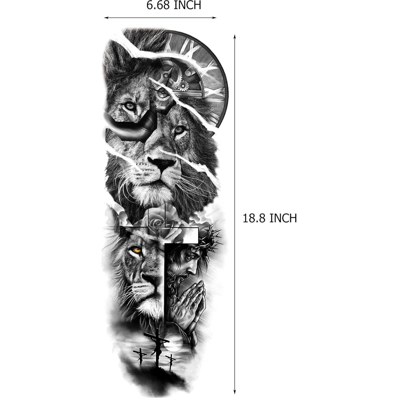 6 Hojas Tatuajes Temporales Realistas KOTBS Animales 17x45cm