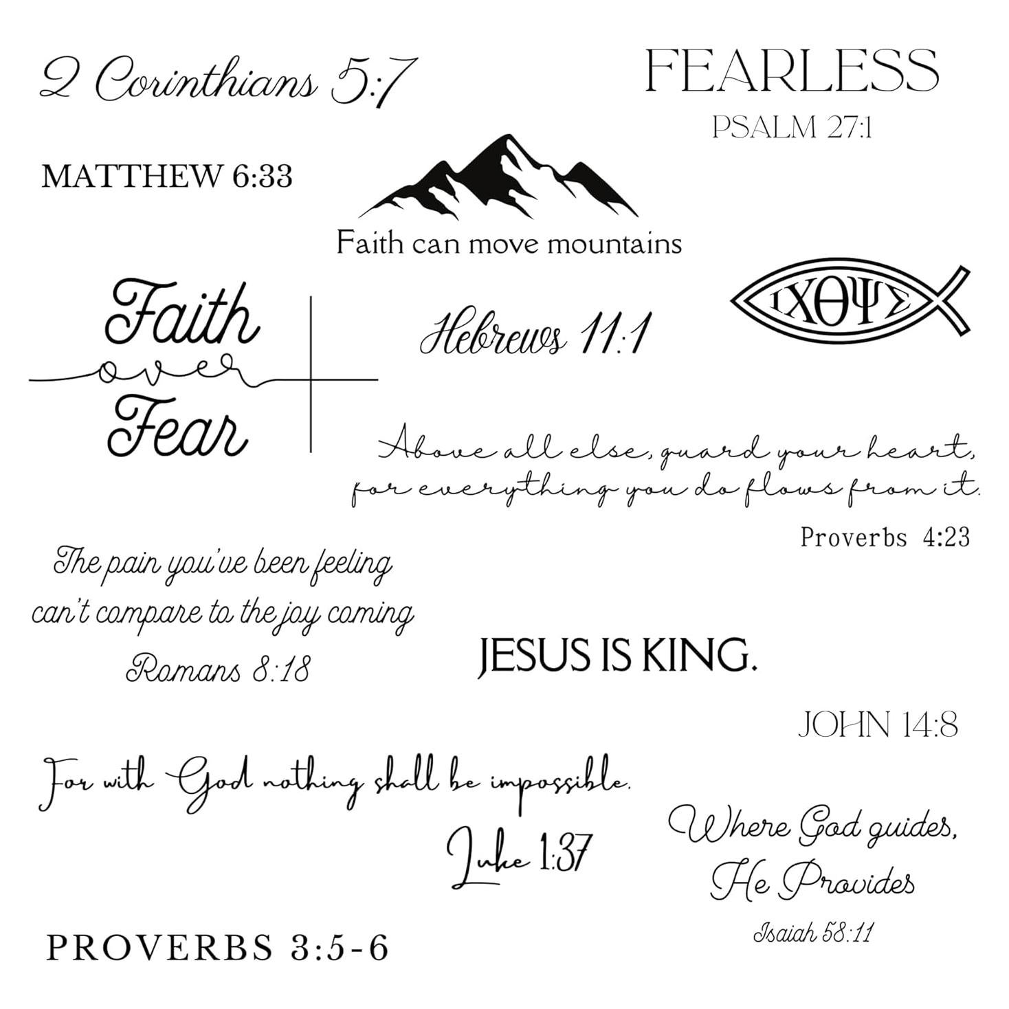 Tatuajes Temporales Cristianos One Grace - Escrituras Inspiradoras