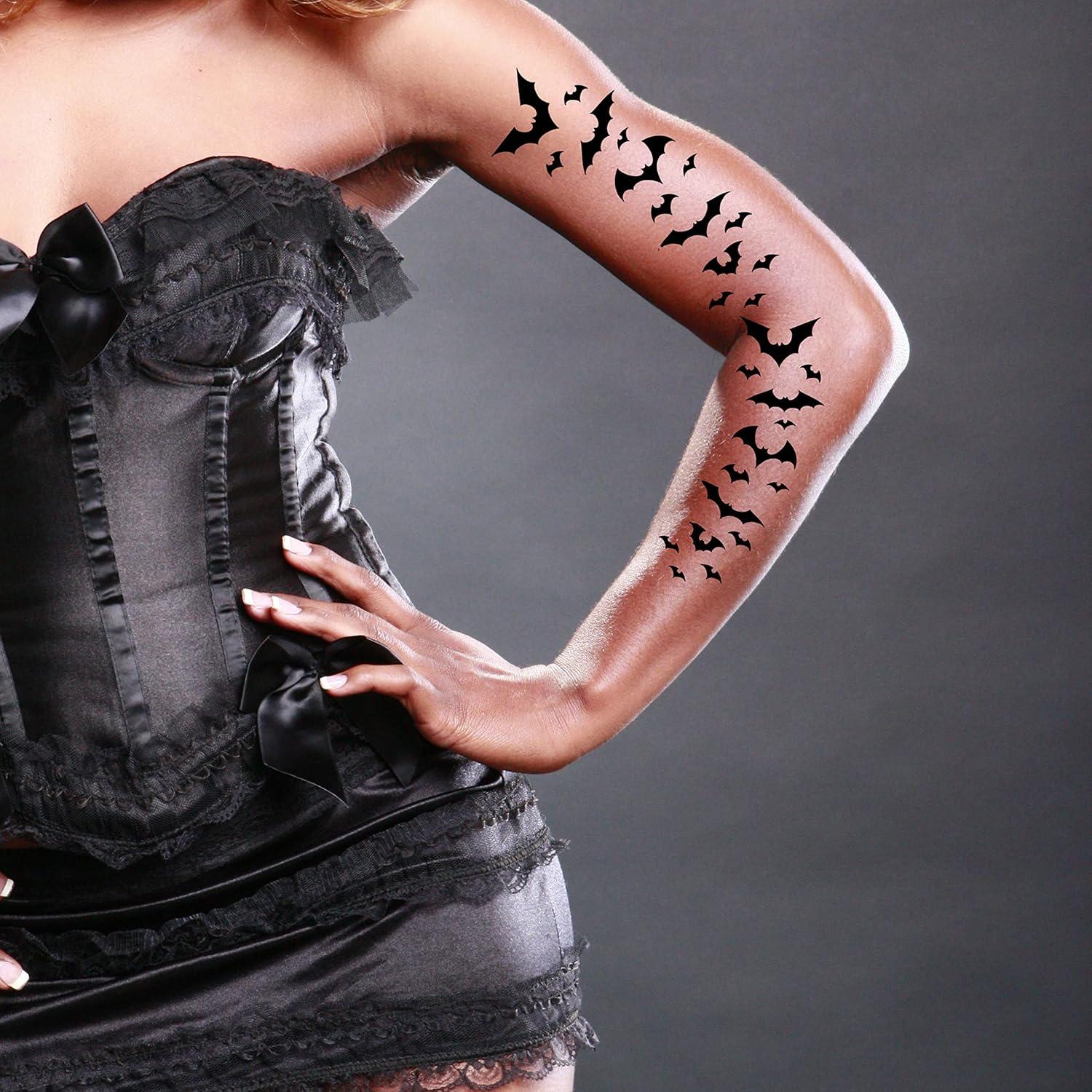 Tatuajes Temporales Murciélago Halloween - Tatodays 21x15cm