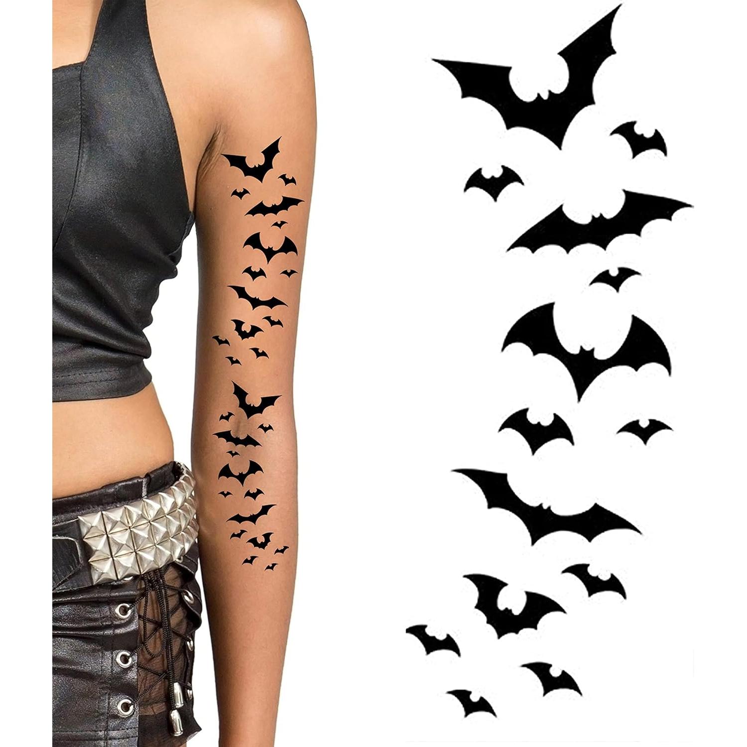 Tatuajes Temporales Murciélago Halloween - Tatodays 21x15cm