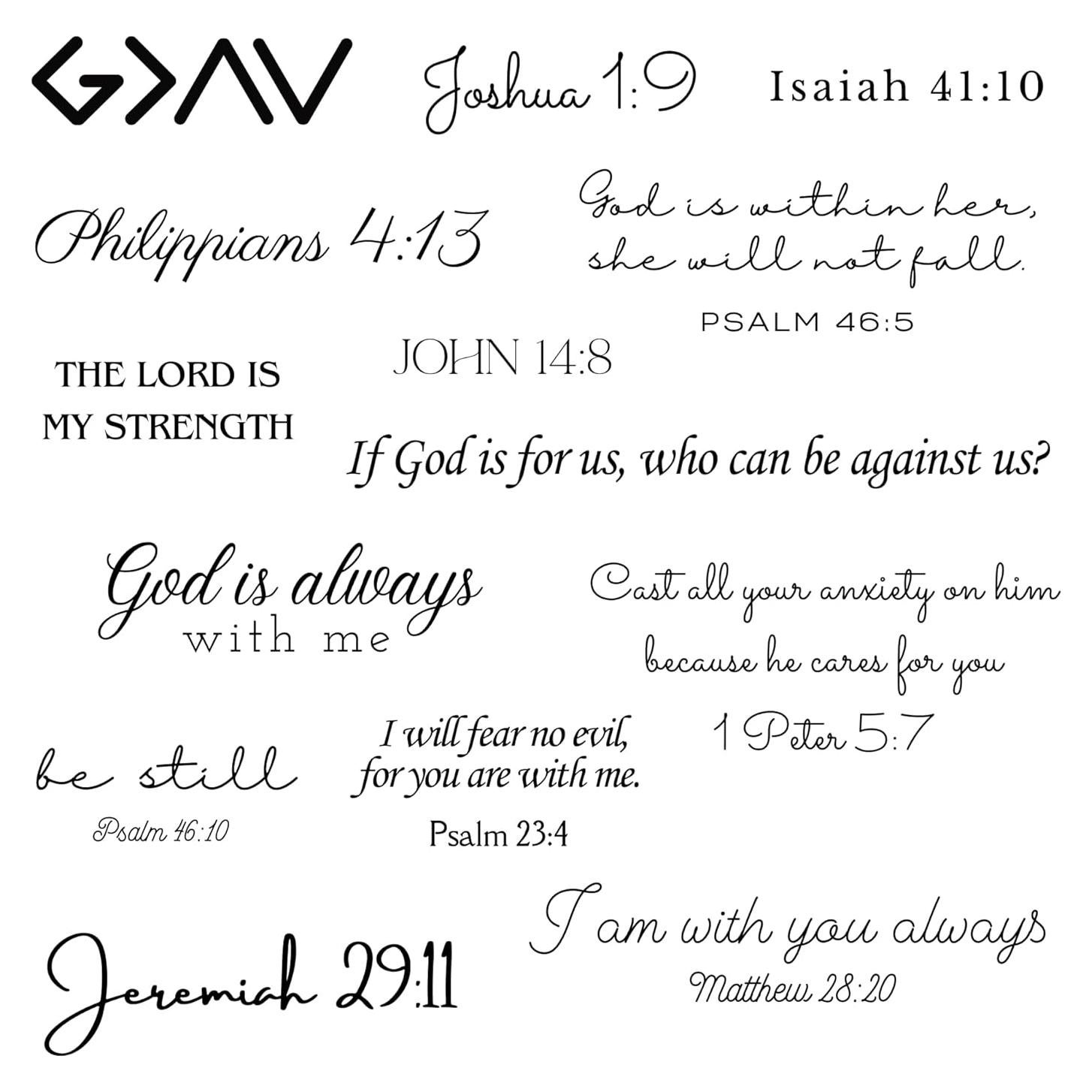 Tatuajes Temporales Cristianos One Grace - Escrituras Motivacionales