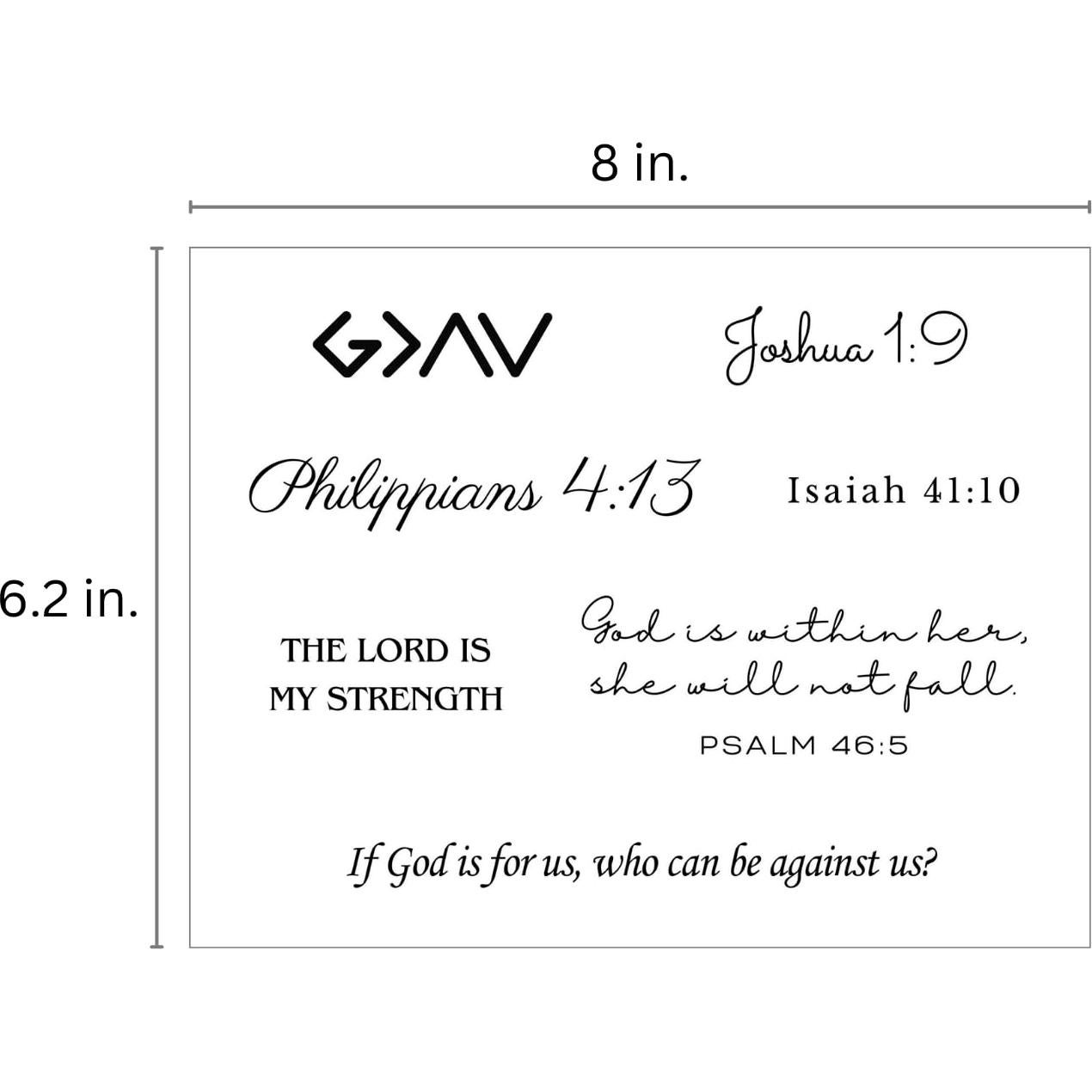 Tatuajes Temporales Cristianos One Grace - Escrituras Motivacionales