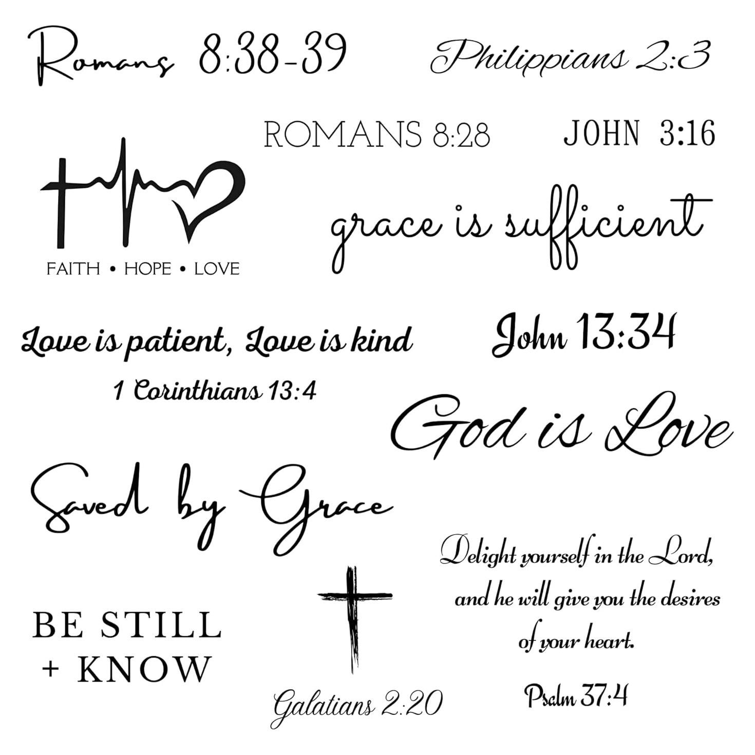 Tatuajes Temporales One Grace - Escrituras Motivacionales