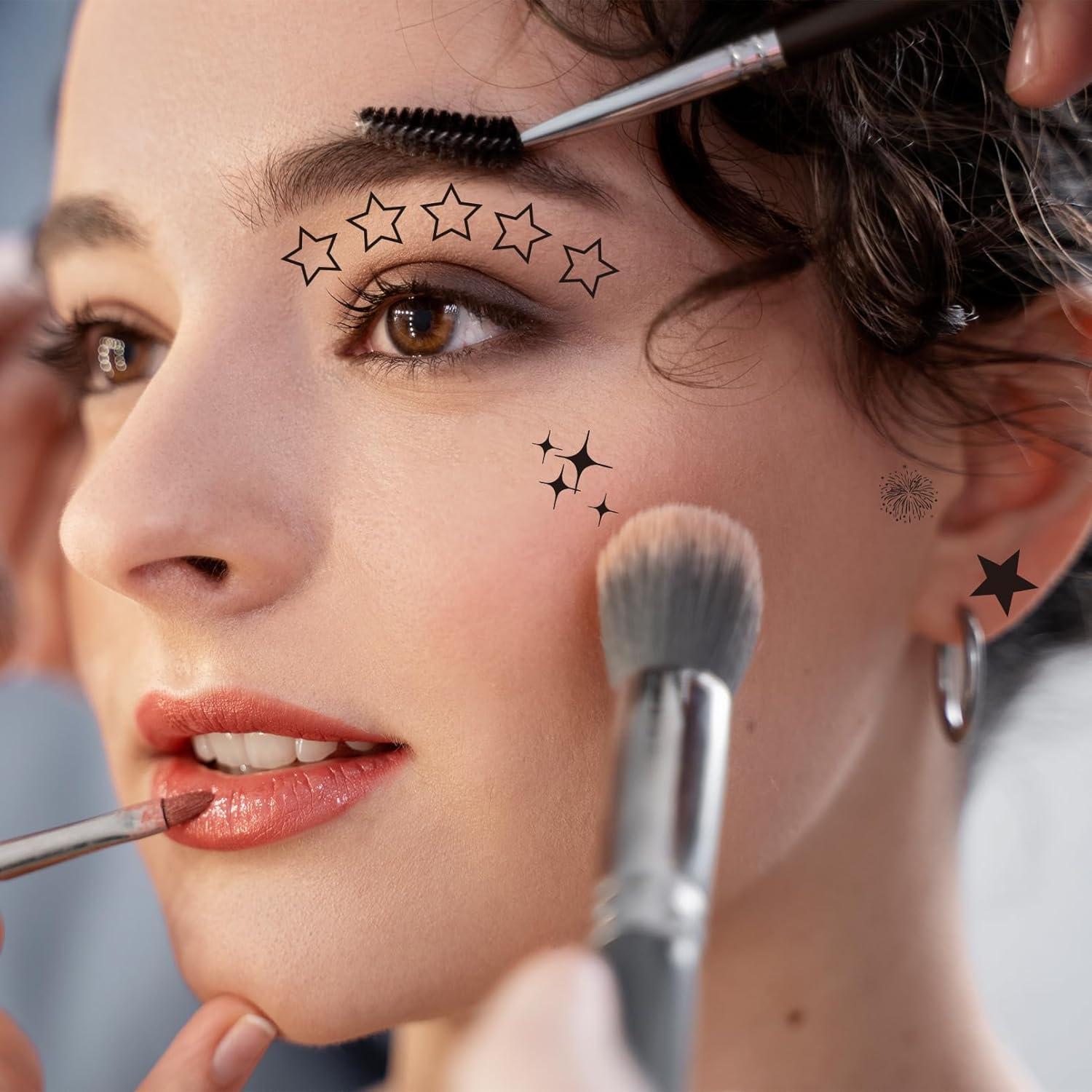 Tatuajes Temporales de Letras Casciybo - 12 Diseños Negros