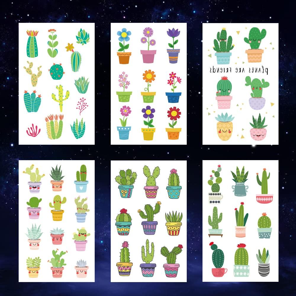 6 Hojas de Tatuajes Temporales Oottati a Prueba de Agua 120x75mm