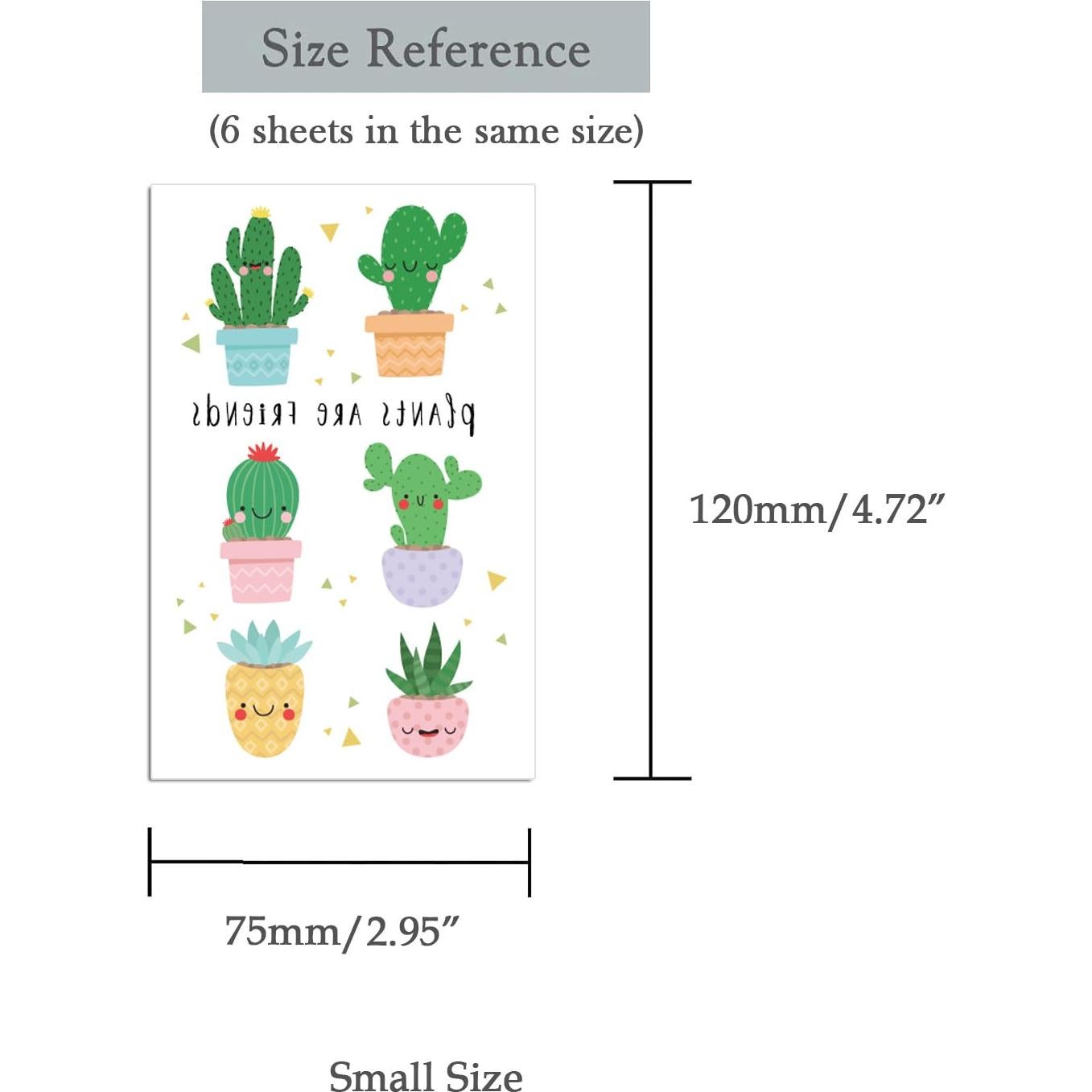 6 Hojas de Tatuajes Temporales Oottati a Prueba de Agua 120x75mm