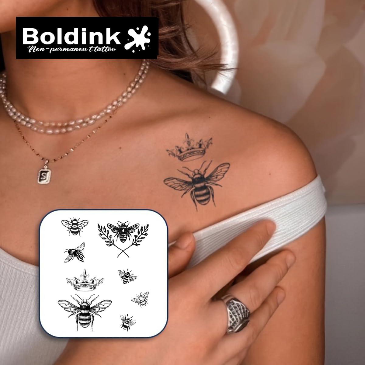 Tatuajes Semipermanentes Boldink Abejas 10x7cm - A Prueba de Agua