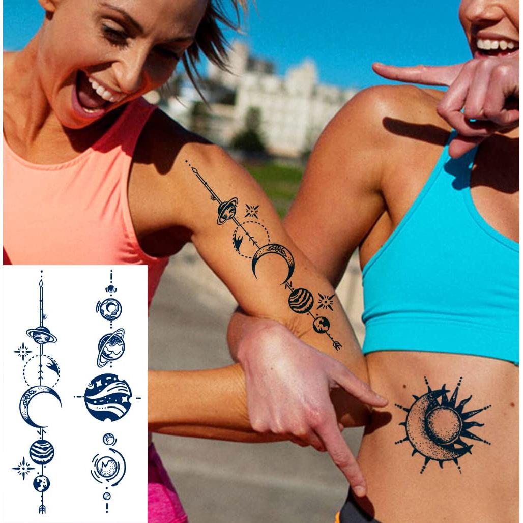 Tatuajes Temporales Semipermanentes PADOUN Espaciales 6 Hojas