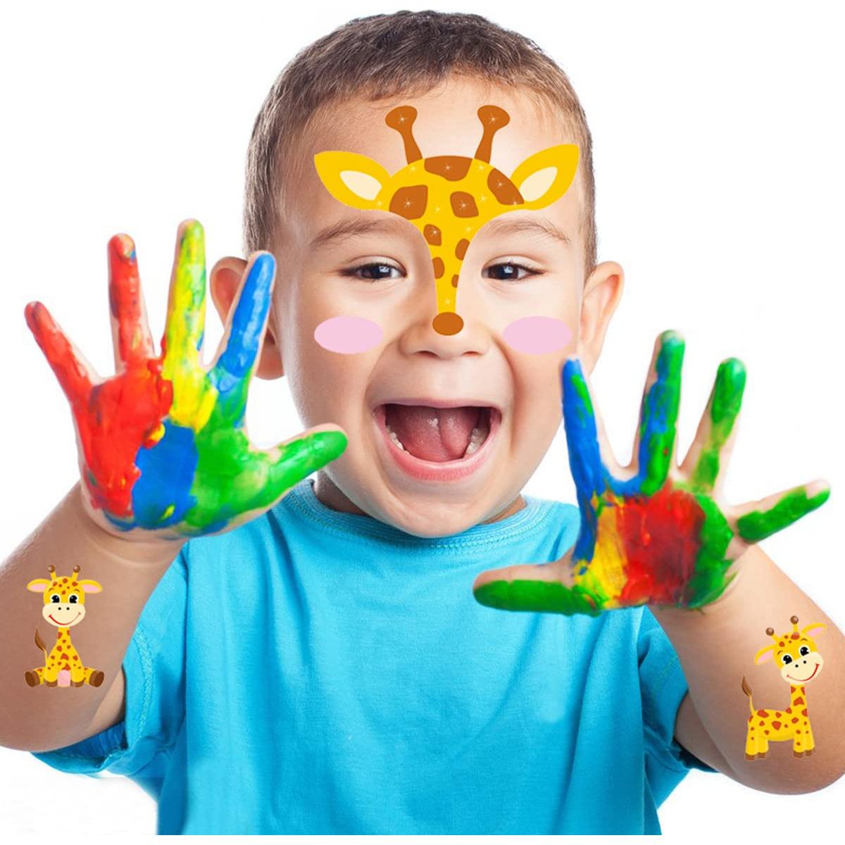 Tatuajes Temporales Faciales SuyuanArt - 12 Diseños Animales