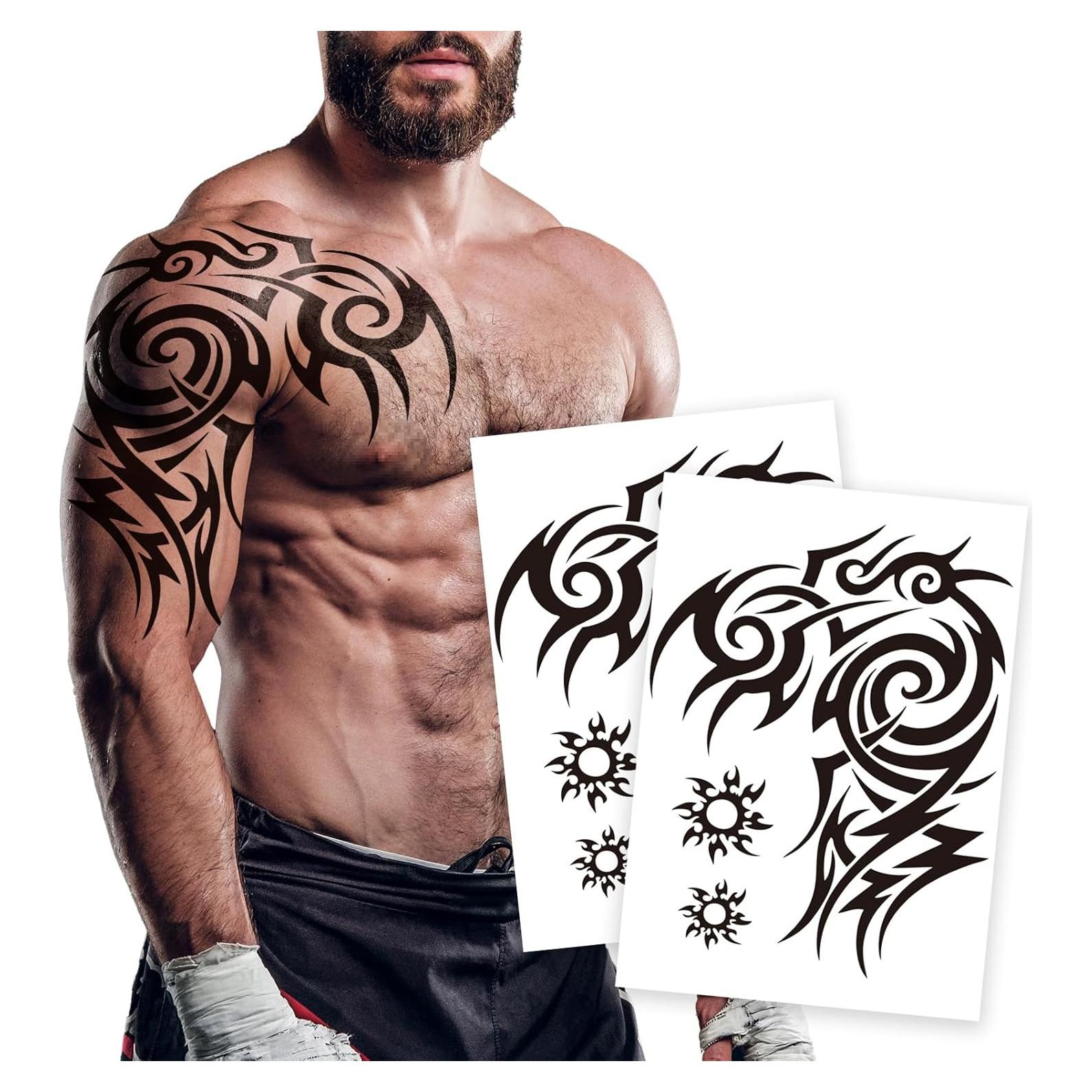 Tatuajes Temporales Impermeables Kotbs - 2 Hojas Totem Tribal