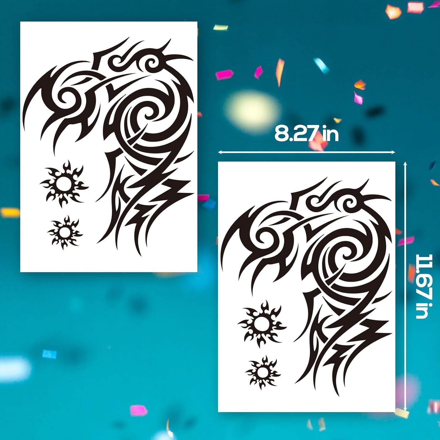 Tatuajes Temporales Impermeables Kotbs - 2 Hojas Totem Tribal