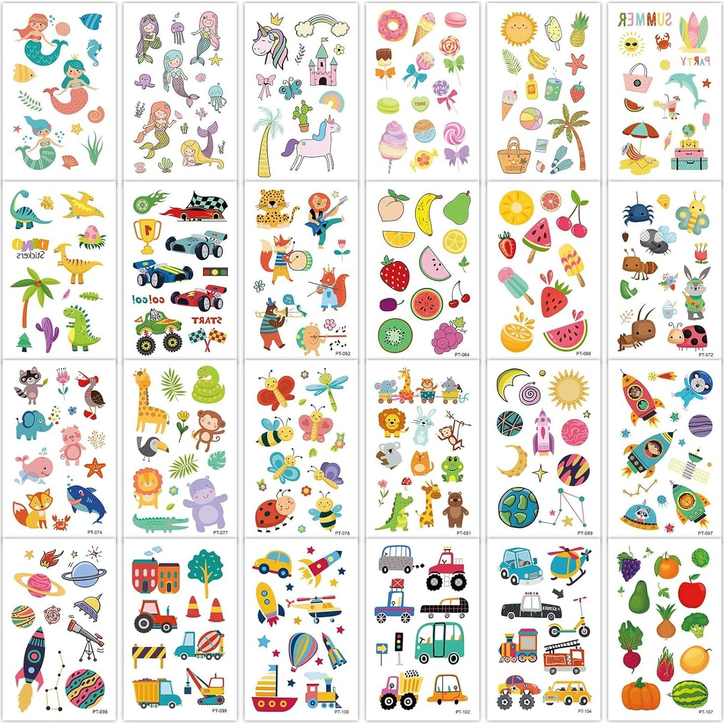 Mangas de Tatuaje Temporales EMOME para Niños - 66 Hojas