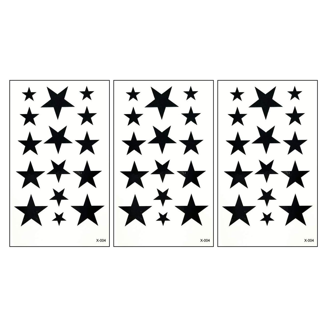 Tatuajes Temporales Impermeables PARITA Estrellas 5.8x10.4cm 3 PCS