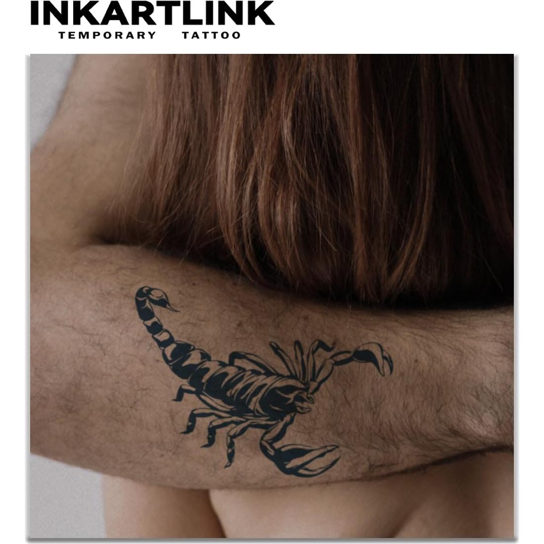 Tatuaje Semipermanente INKARTLINK Escorpión 2 Hojas 12x6cm