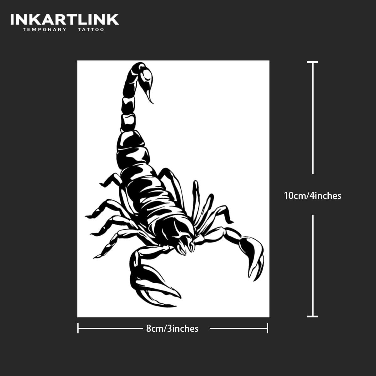 Tatuaje Semipermanente INKARTLINK Escorpión 2 Hojas 12x6cm