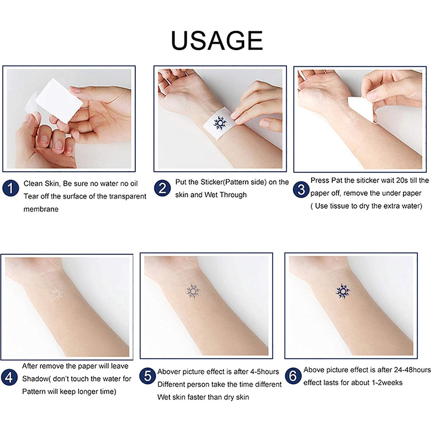 Tatuajes Temporales Tortuga Jctato 6 Pcs 9.5x9.5cm