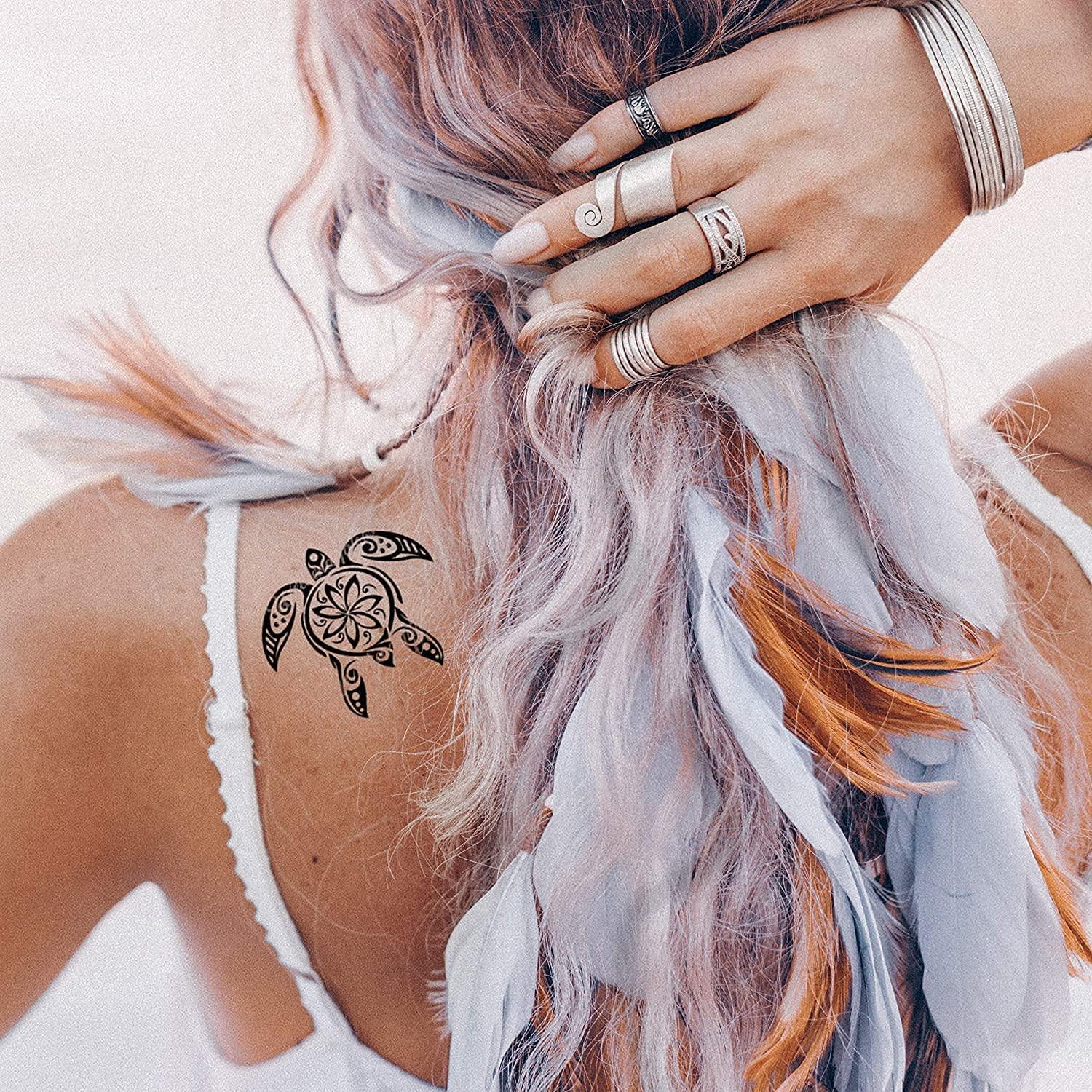 Tatuajes Temporales Tortugas Maorí Tribal 30 Piezas