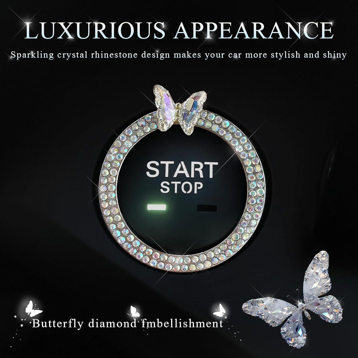 Cubierta de Botón de Encendido DXNQ Mariposa Brillante 3.88cm