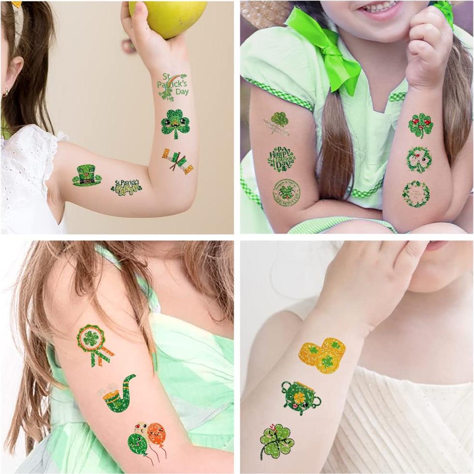 Tatuajes Temporales Brillantes San Patricio 48pcs AWINMAY