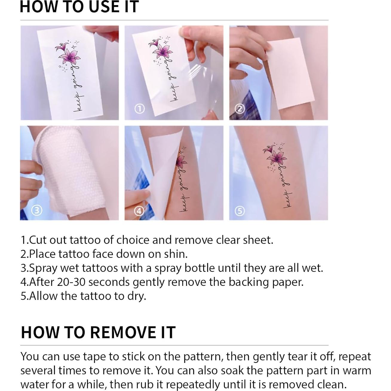 Tatuajes Temporales FUNTATTOO 12 Hojas Citas Inspiradoras